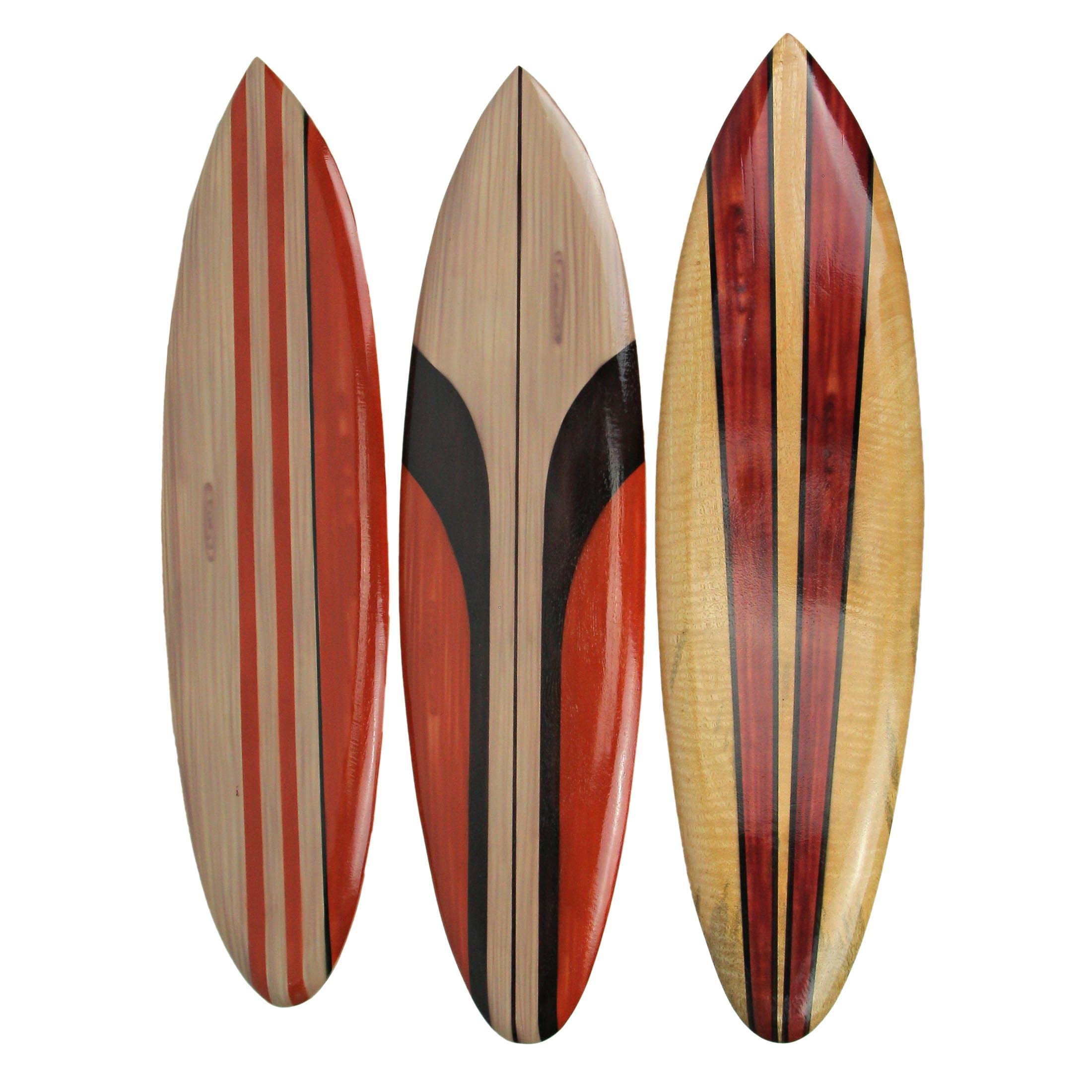 サーフボード　オリジナルペイント Amazon.co.jp: Zeckos 3個セット 手彫り ペイントストライプ 木製